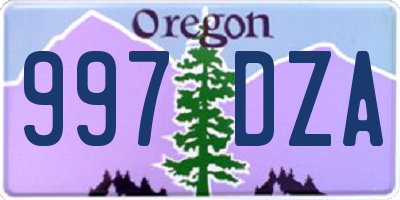 OR license plate 997DZA