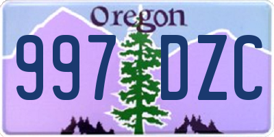 OR license plate 997DZC