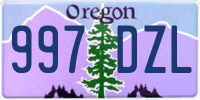 OR license plate 997DZL