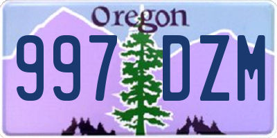 OR license plate 997DZM