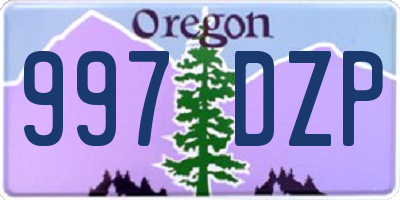 OR license plate 997DZP