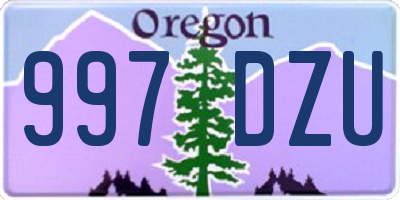 OR license plate 997DZU