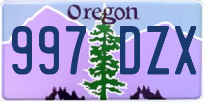 OR license plate 997DZX