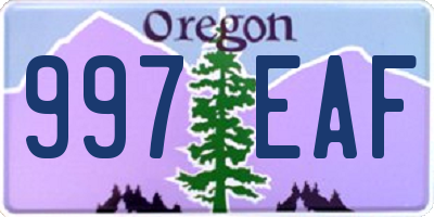 OR license plate 997EAF