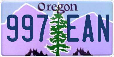 OR license plate 997EAN