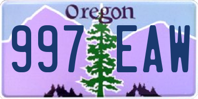 OR license plate 997EAW