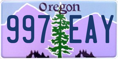 OR license plate 997EAY