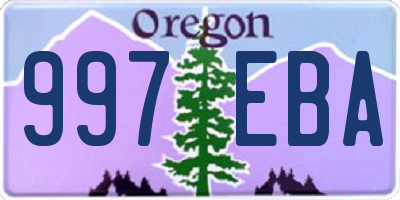 OR license plate 997EBA