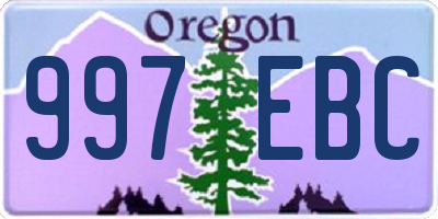 OR license plate 997EBC