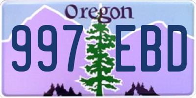 OR license plate 997EBD