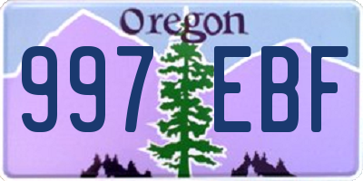 OR license plate 997EBF