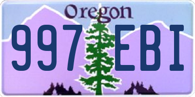 OR license plate 997EBI