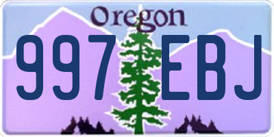 OR license plate 997EBJ