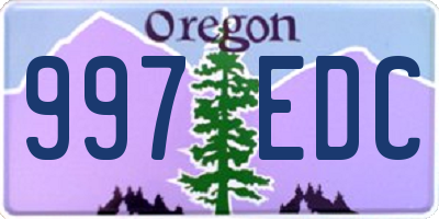 OR license plate 997EDC