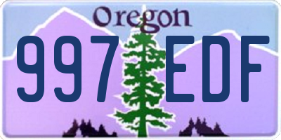OR license plate 997EDF