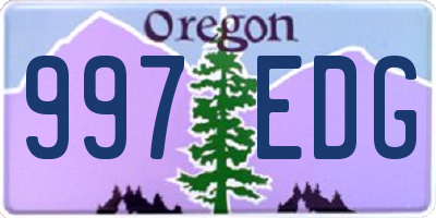 OR license plate 997EDG