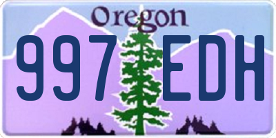 OR license plate 997EDH