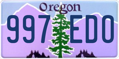 OR license plate 997EDO