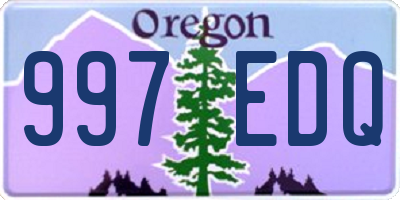 OR license plate 997EDQ