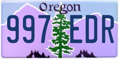 OR license plate 997EDR