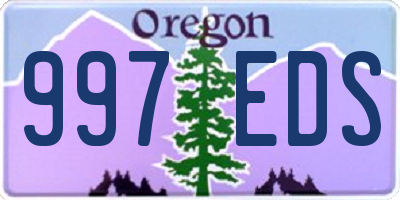 OR license plate 997EDS