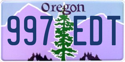 OR license plate 997EDT