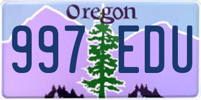 OR license plate 997EDU