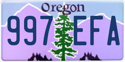 OR license plate 997EFA