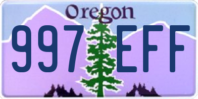 OR license plate 997EFF