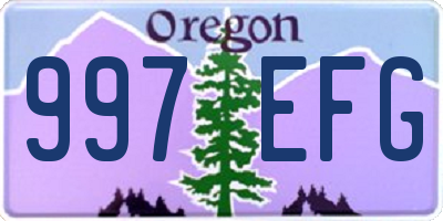 OR license plate 997EFG