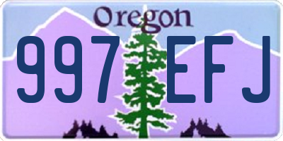 OR license plate 997EFJ