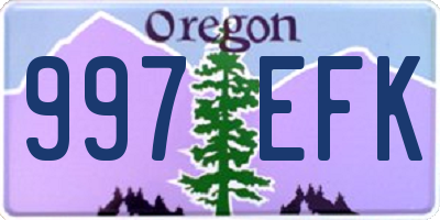 OR license plate 997EFK