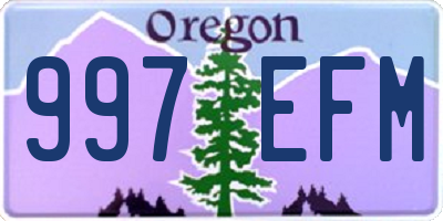 OR license plate 997EFM