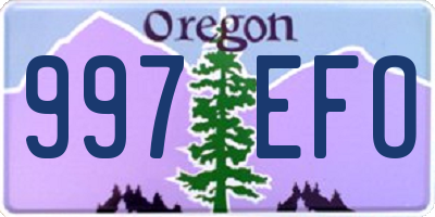 OR license plate 997EFO