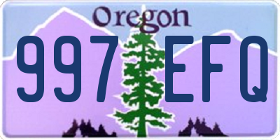 OR license plate 997EFQ
