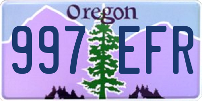 OR license plate 997EFR