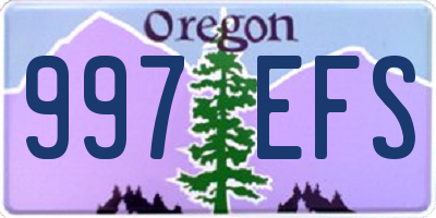 OR license plate 997EFS