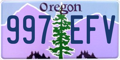OR license plate 997EFV