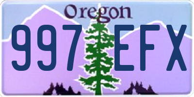 OR license plate 997EFX