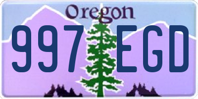 OR license plate 997EGD