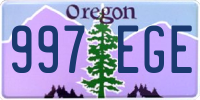 OR license plate 997EGE