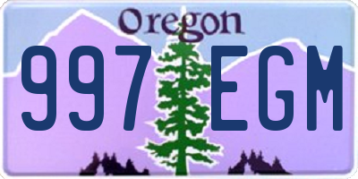 OR license plate 997EGM