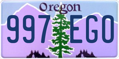 OR license plate 997EGO