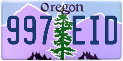 OR license plate 997EID