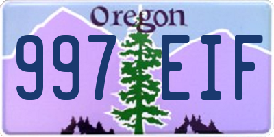 OR license plate 997EIF