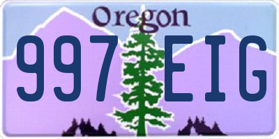 OR license plate 997EIG