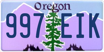 OR license plate 997EIK