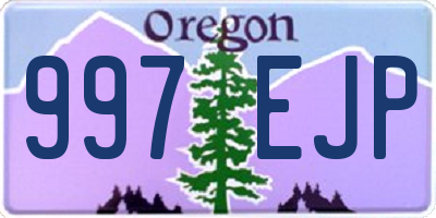 OR license plate 997EJP