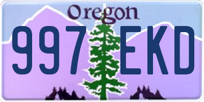 OR license plate 997EKD