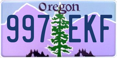 OR license plate 997EKF